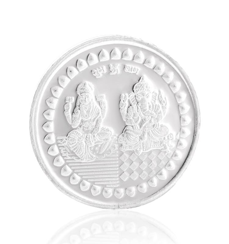 PPJ 999 Purity 50gm Laxmi Ganesh Silver Coin