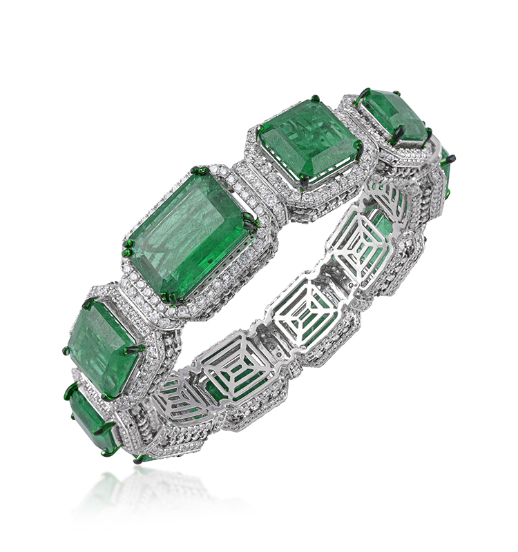 Green Diamond Bangle