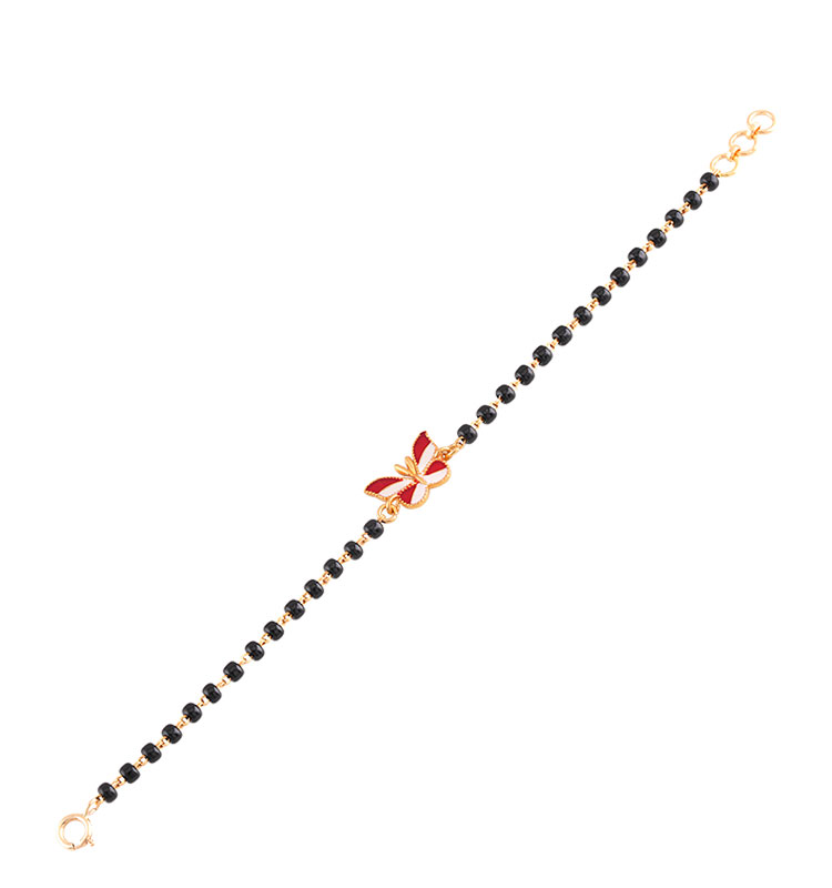 Red and gold butterfly charm Bracelet